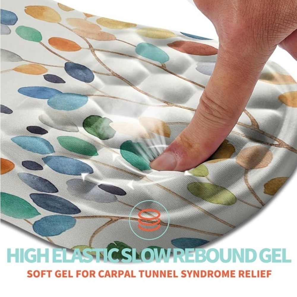 Ergonomic Mouse Pad Wrist Support with Gel Massage Bump Design, Colorful Forest - Picture 2 of 6